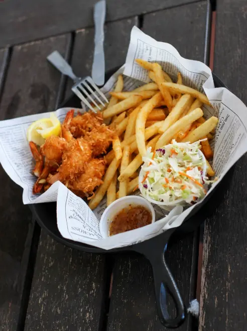 plate of gourmet fish and chips
